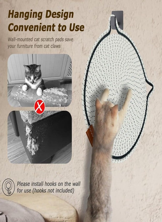 smoni Scratch Pad for Cats, Cute Cat Scratch Pad, Lovely Cat Ear Scratching Pads Hanging Cat Toy Wall Cotton Rope Cat Scratcher Mat (Pack of 1) - Image 5